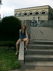 15 pictures - Extra hard shots with gal in tight dress wearing no panties