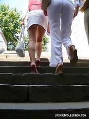 15 pictures - Sweet babes never mind their upskirt get shot