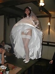 10 pictures - Naughty Brides upskirt photos