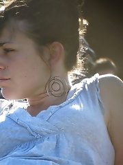 12 pictures - Crossed legs upskirt, of cute blonde peeked in a park.