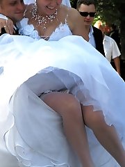 22 pictures - Naughty Brides upskirt photos