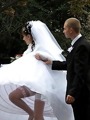 22 pictures - Naughty Brides upskirt photos
