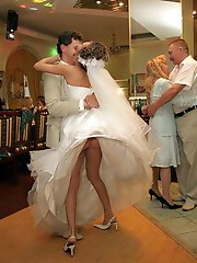 10 pictures - Naughty Brides upskirt photos