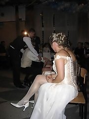 10 pictures - Naughty Brides upskirt photos