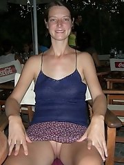 12 pictures - Sexy booties squeeze thong in hot upskirts shots
