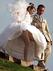 10 pictures - Naughty Brides upskirt photos
