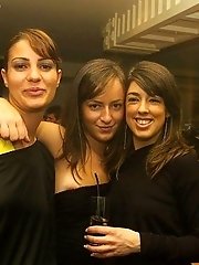 12 pictures - Girls' downblouse is seen as they entertain