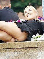 12 pictures - Sexy upskirt girls pose for camera