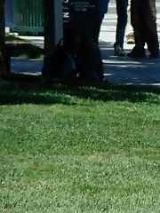 12 pictures - Public upskirt, of blondie in pink. She flashed her panties