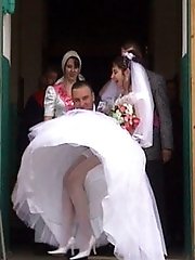 10 pictures - Naughty Brides upskirt photos