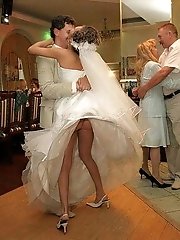 10 pictures - Naughty Brides upskirt photos