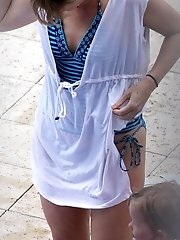 12 pictures - Topless girl in hot bikini panty