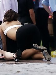 12 pictures - Looking up skirt of a hot bride